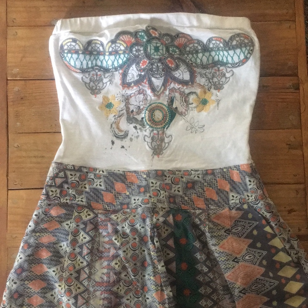 Strapless Summer Printed Dress